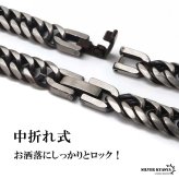ステンレス 定番 ダブル喜平ネックレス 幅6mm 細身 チェーンネックレス メンズネックレス 6面カット 燻し アンティークシルバー 45cm 50cm 60cm 細め シンプル 王道 中折れ式 存在感 男性 金属アレルギー対応