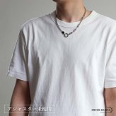 ステンレス ストーンネックレス デザインネックレス 幾何学ネックレス アシンメトリー シルバー ブラックストーン 原宿 韓流 お洒落 喜平チェーン メンズ 男性 金属アレルギー対応