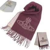 ヴィヴィアンウエストウッド マフラー Vivienne Westwood 81030006 W01MK I401 Double Face Scarf BORDEAUX リバーシブル ビッグオーブロゴ
