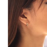 ハワイアンジュエリー フープピアス 誕生石 カットアウト Sサイズ 片耳 一個購入可シルバー925 ロジウムコーティング キャッチ シンプル 20G ゲージ BY THE SEA バイザシー メンズ レディース 誕生日 プレゼント ハロウィン 【品番：SE107】