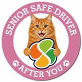 カーサイン 高齢者マーク SENIOR SAFE DRIVER アメリカンボブテイル マグネット 強力 直径13cm 肉球 日本製 車 ステッカー