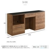 キッチンカウンター ゴミ箱収納 日本製 特殊鋼板を使った組み合わせ 180cm オープン収納+ゴミ箱上カウンター+引き出し収納：