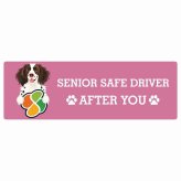 カーサイン 高齢者マーク SENIOR SAFE DRIVER スモールミュンスターレンダー ステッカー シール 長方形 15x5cm 肉球 日本製 車