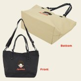 A4サイズトート モンチッチ  トートバッグ 刺繍 かわいい おしゃれ レトロ 人気 新作 大きめ マチ広 レディース ナイロン しわナイロン カジュアル 普段遣い プレゼント ワッペン 軽量 軽い ショルダーバッグ ショルダー 斜めがけ 肩掛け レディーストート シンプル マチ広