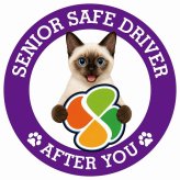 カーサイン 高齢者マーク SENIOR SAFE DRIVER スキフトイボブテイル ステッカー シール 直径13cm 肉球 日本製 車