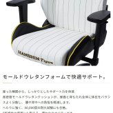 デスクチェア AKRACING(エーケーレーシング) ゲーミング OVERTURE AAKR-HANSHIN/TIGERS ホワイト色(PUレザー張り) ハイバック 可動肘付 リクライニング 座面昇降 PUキャスター 組立家具 オフィス SOHO 椅子 新生活