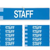 【送料無料】腕章 スタッフ ブルー 10枚セット 日本製 マジックテープ 安全ピン付き イベント 学校 STAFF