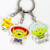 ディズニー エイリアン 3連キーホルダー 保安官バッジ エイリアン ストラップ Disney トイストーリー グリーン  (MCOR)