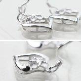 ハワイアンジュエリー ピアス オープンハート プルメリア シルバー925 ジルコニア フックピアス 揺れる ぶら下がり 金属アレルギー対応 樹脂フック イヤリングにパーツ交換可能 彼女 妻 女性 レディース 誕生日 プレゼント ハロウィン 【品番：SE51401】