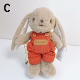27CM うさぎ ぬいぐるみ ロングイヤー 着せ替え風 6種類 ドレス パジャマ オーバーオール ふわふわ アニマル 人形 かわいい インテリア おもちゃ 子供 女の子 誕生日 プレゼント ギフト