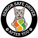 カーサイン 高齢者マーク SENIOR SAFE DRIVER エジプシャンマウ マグネット 強力 直径13cm 肉球 日本製 車 ステッカー