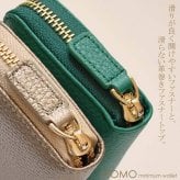 ミニ財布 ラウンドファスナー 蛇腹ポケット 牛革 レザー 本革 コンパクト財布 モモ MOMO レディース メンズ 7色展開(グリーン,ピンク,グレー,ゴールド,ブラック,ミントグリーン,ブルーグレー) AN-3174