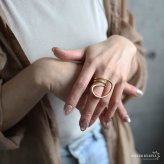 ステンレス オープンドロップリング 18KGP レディース 指輪 ゴールド オープンリング ドロップリング ティアドロップリング ニュアンスリング ボリュームリング 曲線リング ウェーブリング 大ぶり 金属アレルギー対応 韓国アクセサリー トレンド
