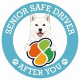 カーサイン 高齢者マーク SENIOR SAFE DRIVER 北海道犬 ステッカー シール 直径13cm 肉球 日本製 車