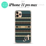 iPhone11ProMax iPhone11pro max スマホケース ハードケース エスニック ゾウ 青 +アルファベット メンズ レディース nk-i11pm-1573i