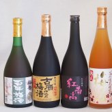梅酒4本セット(古酒仕込み梅酒 紅南高梅酒20度(和歌山) 高千穂産梅使用熟成梅酒 梅香 百年梅酒(茨城)) 720ml×4本