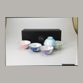 花水木飯茶碗5柄組 磁器 美濃焼 やきものの里から、暮らしを贈ります。　ギフト 食器 セット テーブルウェア