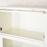 本棚 書棚 フラップ扉 ディスプレイ サイドボード 収納 ホワイト 白 姫系 フェミニン アンティーク調 ロココ調 スノーホワイトプリンセス スライド本棚4段 新生活