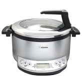 象印 自動調理なべ EL-CA60-HM メタリックグレー 大容量4.2L (焼き, 煮物, 蒸し, 温度調理)と 自動メニュー(白米, 玄米, おかゆ, ヨーグルト) 。ハイパワー970W レシピブック＃48992 マルチクッカー 多機能鍋 キッチン家電