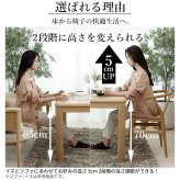 パワフルヒーター高さ調節機能付きダイニングこたつ〔アコード〕 90x60cm SAI 彩 長方形 ダイニングテーブル リビング コタツ 炬燵 本体のみ ハイタイプ ファン付き 省エネ 高さ調節 継ぎ脚 ナチュラル ベージュ ブラウン 木目 天然木 食卓机