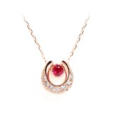 馬蹄 誕生石 ネックレス K18 18金 18K K10 10金 10K プラチナ ホースシュー 女性 レディース 誕生日 記念日 プレゼント ギフト 誕生日プレゼント お守り 20代 30代 40代 妻 彼女 天然石 ダイヤモンド ダイヤ ルビー 小さい 小さめ ピンクゴールド ゴールド 選べる 金属アレルギー対応 金属アレルギー