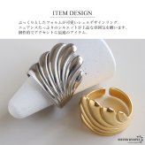 ステンレス ぷっくり シェルリング 個性的 ワイドリング ゴールド 18K GP シルバー フリーサイズ レディース 女性 指輪 金属アレルギー対応