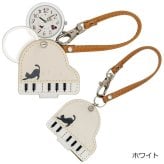 定形外送料無料 フィールドワーク ねことピアノ ルーペ付きウォッチ LW038 時計 キーチェーンウォッチ アナログ 懐中時計 チャーム ルーペ ねこ 猫 ネコ ピアノ