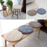 ムートンシートクッション クリンプ 円形 直径 34cm ラウンド カーリー 短毛タイプ ムートン チェアパッド 毛皮 ムートン クッション 座布団 チェア ソファ 暖かい シートクッション 夏でもさらさら おしゃれ かわいい 北欧 韓国 インテリア 送料無料
