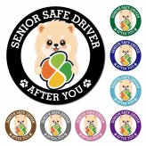 カーサイン 高齢者マーク SENIOR SAFE DRIVER ポメラニアン マグネット 強力 直径13cm 肉球 日本製 車 ステッカー