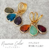 ピアス 金属アレルギー サージカルステンレス フープ 落ちない 引っかからない 外れにくい フック カラフルストーン アクリル しずく 雫 ドロップ ひと粒 片耳 1個