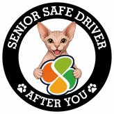 カーサイン 高齢者マーク SENIOR SAFE DRIVER スフィンクス ステッカー シール 直径13cm 肉球 日本製 車