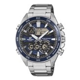 カシオ エディフィス 腕時計 メンズ ブルー シルバー アナデジ CASIO EDIFICE 海外モデル 10年電池 100m防水 ワールドタイム ストップウォッチ スーパーイルミネーター モータースポーツ プレゼント ギフト 成人 卒業 入学