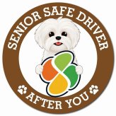 カーサイン 高齢者マーク SENIOR SAFE DRIVER マルシーズー マグネット 強力 直径13cm 肉球 日本製 車 ステッカー