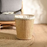 ゴミ箱 ラタンで編まれた丸いバスケット 丸形 円形 丸い 見えない ダストボックス くずかご ごみばこ 鉢カバー 縦型 アジアン リビング バリ雑貨 アジアン雑貨 おしゃれ アジアン家具 ゴミ箱 天然素材100%のアジアンバスケット 寝室 籐 ごみ箱