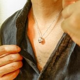 ハワイアンジュエリー ネックレス ステンレス リングネックレス ベビーリング スクロール ゴールド シルバー 金属アレルギー チェーン付き サージカルステンレス つけっぱなしOK プレゼント ペア