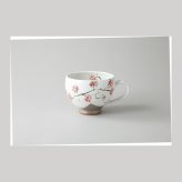 ピンク花 ジャンボ手付スープ 陶器、再生土 美濃焼 やきものの里から、暮らしを贈ります。　ギフト 食器 セット テーブルウェア