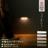 人感センサーライト 足元灯 室内 充電式 かげあかり01 ムサシ MUSASHI LED 電球色 USB Type-C 壁付け 石膏ボードピン マグネット脱着 廊下 階段 狭い通路 フットライト 自動点灯 間接照明 日本製 15ルーメン 5色
