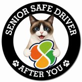 カーサイン 高齢者マーク SENIOR SAFE DRIVER スノーシュー マグネット 強力 直径13cm 肉球 日本製 車 ステッカー