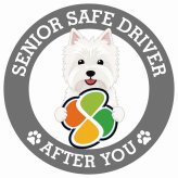 カーサイン 高齢者マーク SENIOR SAFE DRIVER ウエストハイランドホワイトテリア ステッカー シール 直径13cm 肉球 日本製 車