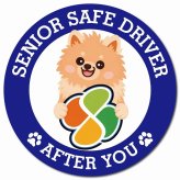 カーサイン 高齢者マーク SENIOR SAFE DRIVER ポメックス マグネット 強力 直径13cm 肉球 日本製 車 ステッカー
