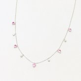 ピンクサファイヤ1.00ctダイヤ0.16ct K18WGネックレス OD