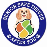 カーサイン 高齢者マーク SENIOR SAFE DRIVER アメリカンコッカースパニエル マグネット 強力 直径13cm 肉球 日本製 車 ステッカー