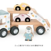 PolarB カーキャリア ポルカドット[おもちゃ 2歳 ミニカー 知育玩具 車 男の子 木のおもちゃ 誕生日プレゼント 女の子 乗り物 木製 プレゼント くるま 子供 知育 3歳 クリスマスプレゼント 木製玩具 ごっこ遊び ギフト]