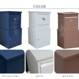 ガーデン エクステリア 「horn」シリーズ 宅配ボックス 送料無料 一戸建て用 鍵付き スチール 宅配BOX 宅配ポスト 玄関 グレイッシュブルー ホワイト ブラウン