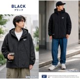 【予約】Reebok リーボック マウンテンパーカー メンズ 長袖 アウター ブルゾン スタンド フルジップ フーディ 中綿 キルト 軽量 防風 あたたかい ロゴ 刺繍  ブランド 大きいサイズ ゆったり ユニセックス 春 秋 冬 M L LL 黒 紺 2026fw karlas