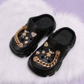 つけるだけで足元とびきり可愛く★サンダル用 デコチャーム 10個セット パール＆ゴールド 豪華セット シューチャーム デコパーツ クロッグサンダル 厚底サンダル DIY