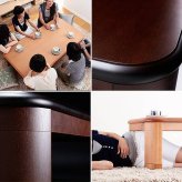 こたつ 長方形 大判サイズ 楢ラウンド折れ脚こたつ-リラ 150×80cm 折脚 継ぎ脚 角が丸い テーブル ローテーブル 炬燵 コタツ モダン 天然木 木製 日本製 国産 テレワーク リモートワーク 在宅ワーク 新生活