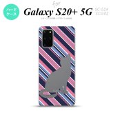 SC-52A SCG02 Galaxy S20+ 5G スマホケース ハードケース 猫 ボーダー B 青ピンク メンズ レディース nk-s20p-966