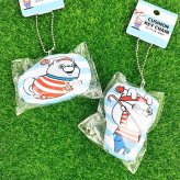 ヨッシースタンプ わんこ ヨッシースタンプ × ウォーリーをさがせ！ クッションキーホルダー わんこ キーホルダー クッション ブルー