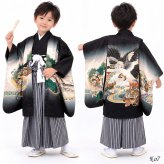 七五三 着物 男の子 5歳 袴 PO-120 購入 販売 鷹兜松 鷹 兜 男児 753 羽織袴 羽織 袴セット 男の子袴 セット 和装 レトロ 龍 子供 五歳 5才 お正月 ボーイズ
